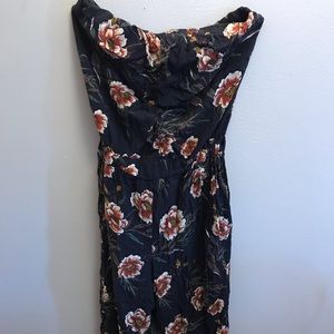 Stretchy Floral Strapless Jumpsuit